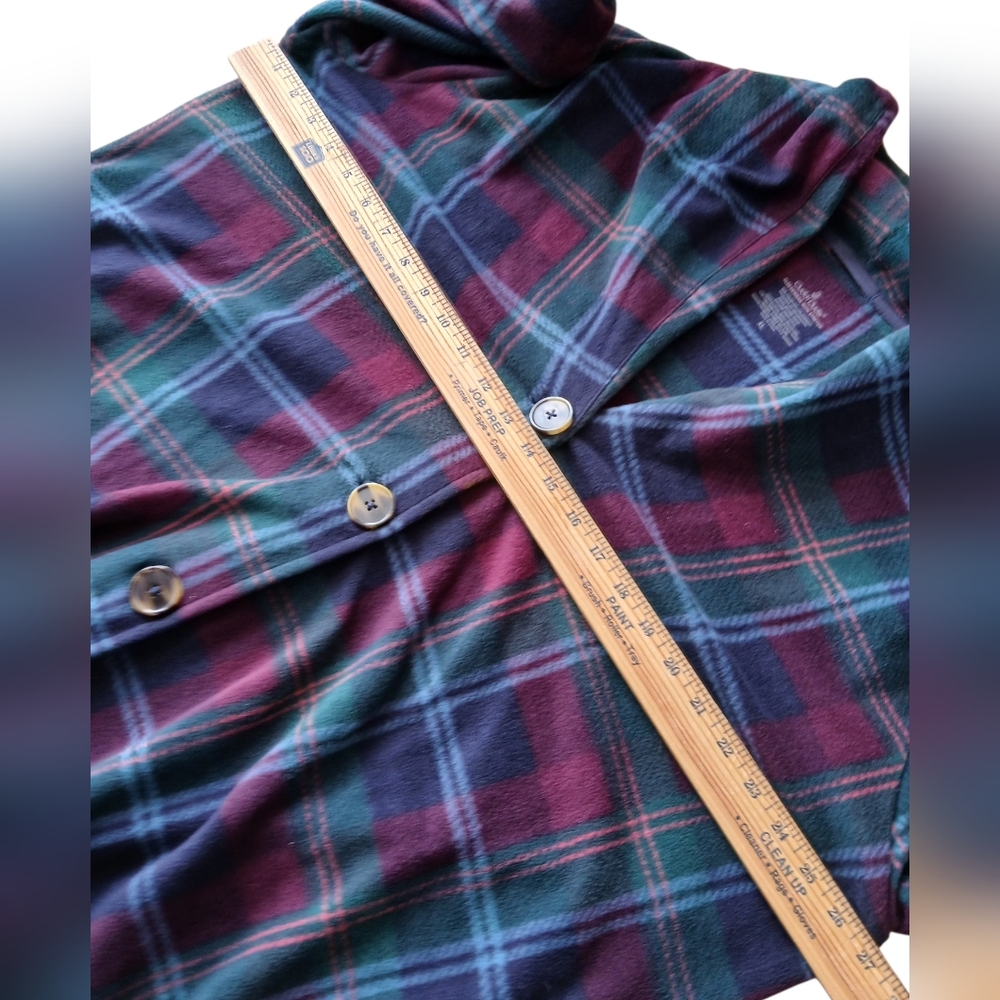 Cuddl Duds Women's Size XL Purple And Green Fleecewear Plaid Cardigan - Picture 4 of 6